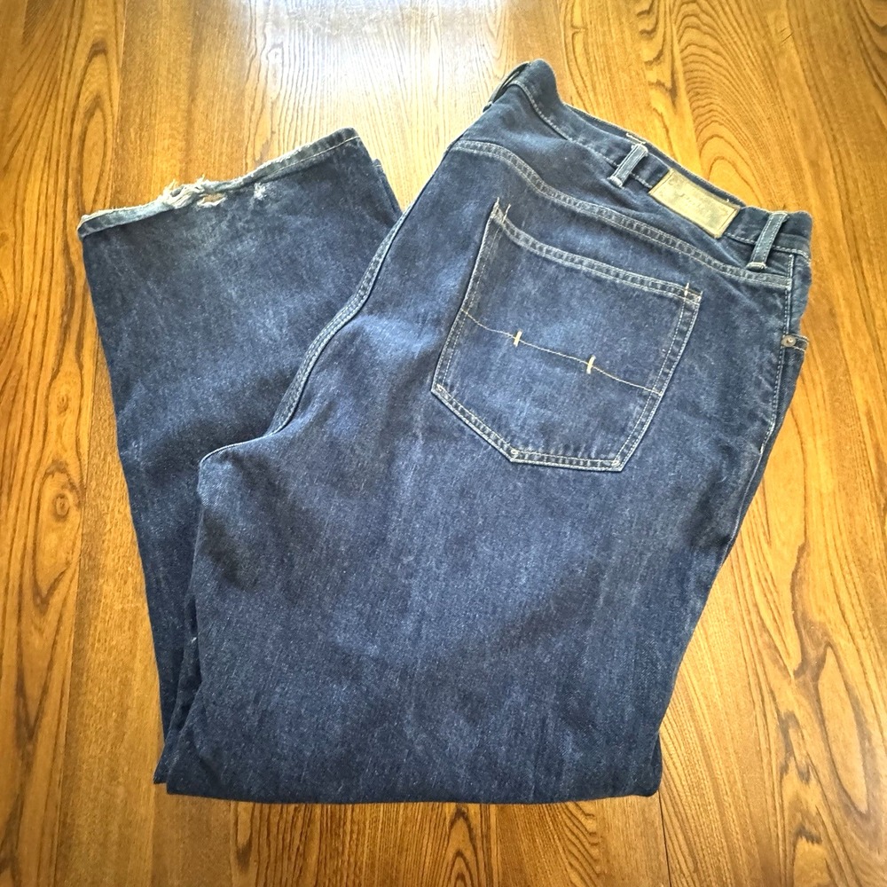 Polo Ralph Lauren Blue Men's Hampton‎ Straight Leg Distressed Jeans Sz 50x30